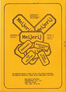 Golden Earring fanclub magazine 1977#3 back cover